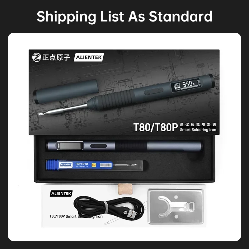 ALIENTEK T80P 납땜 다리미, 스마트 휴대용 PD 전기 용접 장비, 납땜 스테이션 용접기, 카틴 수리 도구