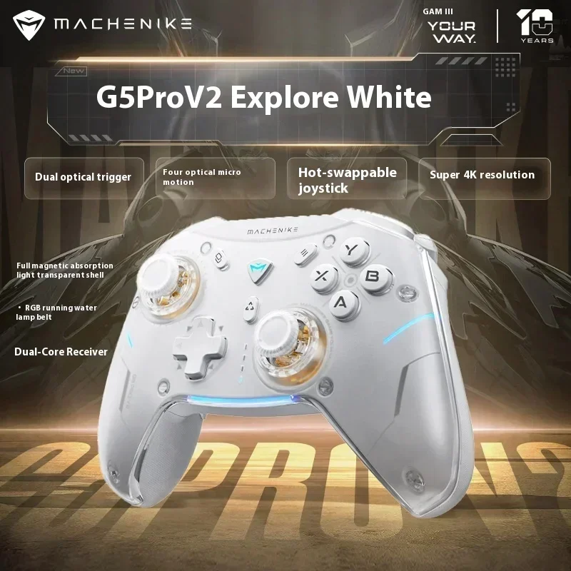 Machenike G5pro V2 Collector S Edition Optical Gamepad Three Modes Hall Joystick Customized Control Pc Steam Wireless Bluetooth