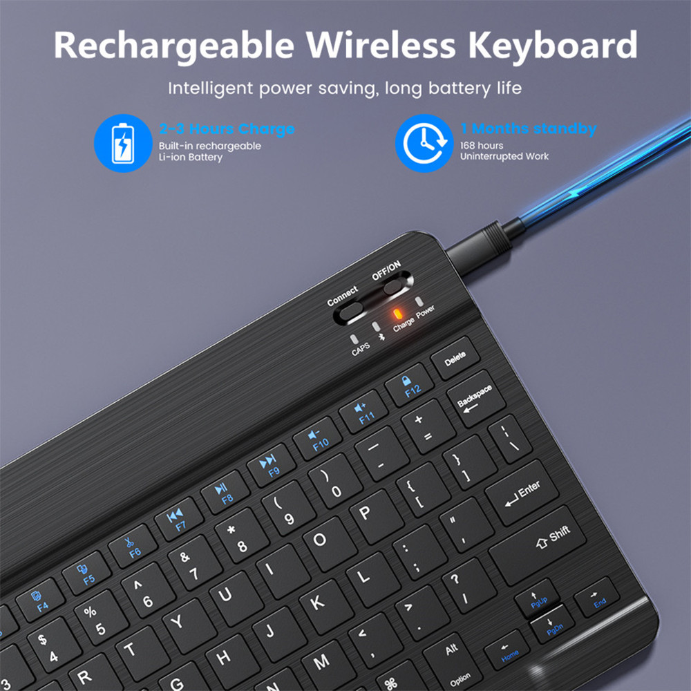 Bluetooth draadloze toetsenbordmuis voor IOS Android Windows Tablet voor iPad Air Mini Pro Spaans Koreaans Portugal Russisch toetsenbord