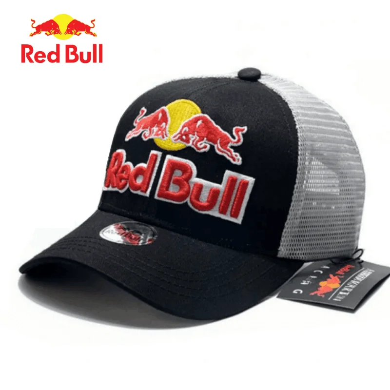 Gorra de béisbol Red Bull a la moda con bordado para hombres y mujeres, gorra de camionero para exteriores para las cuatro estaciones, visera deportiva informal para exteriores, sombrero protector solar