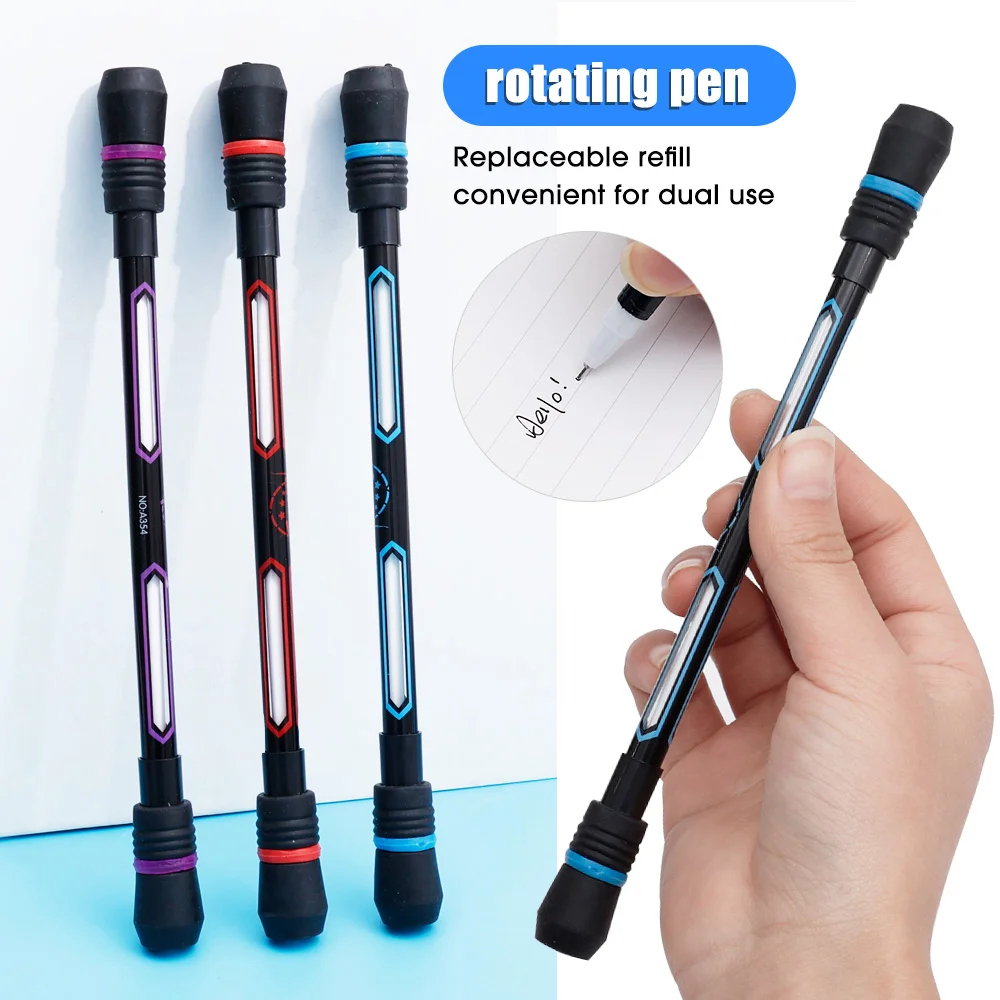 4/2/1Ps Creative Rotary Pen Rotating Toy Rotating Gel Pen Can Replace Core Creative Decompression Toy Pen