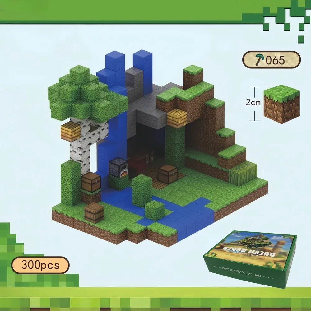 My World ชุด Building Blocks Cube Creative ประกอบของเล่นเด็ก Magnetic Word ของเล่นเด็กวันเกิดคริสต์มาสของขวัญ