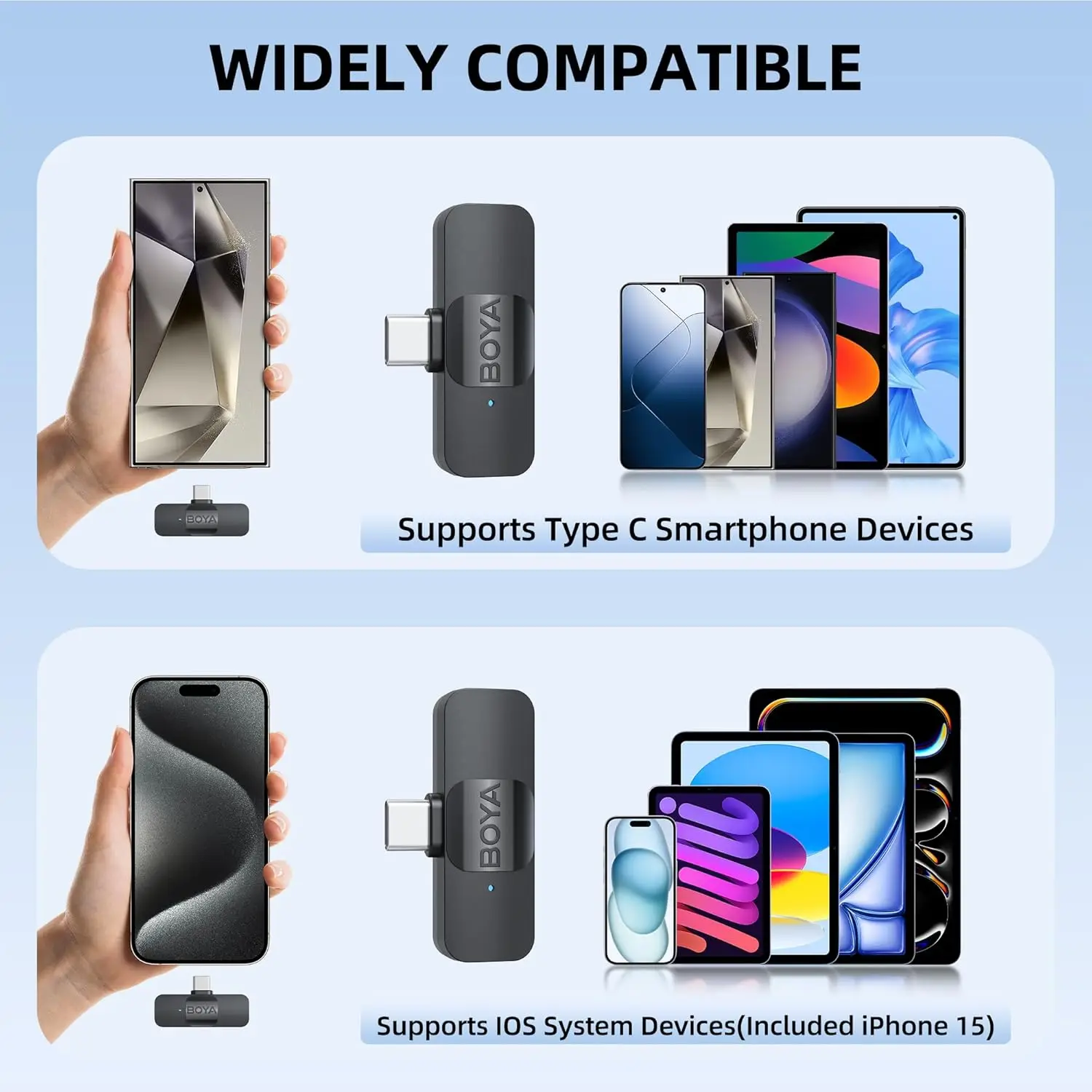 BOYA BY-V 2.4GHz Mini Không Dây Chơi Game Lavalier Cài Ve Áo Micro Cho iPhone Android Huawei Xiaomi Máy DSLR Camera Youtube Ghi Âm