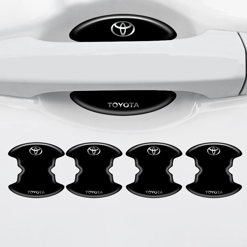 4/8pcs Car Door Handle Bowl Scratch Protective Stickers Toyota Prius Corolla Rav4 Yaris Verso Camry Hilux Auris Accessories