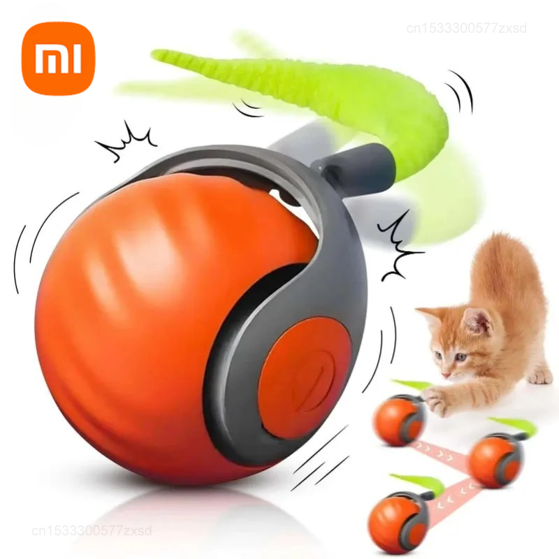 Интерактивные игрушки для кошек Xiaomi, автоматический маленький хвостовой шарик, перезаряжаемый через USB, портативные игрушки для домашних животных для тизер и тренировок
