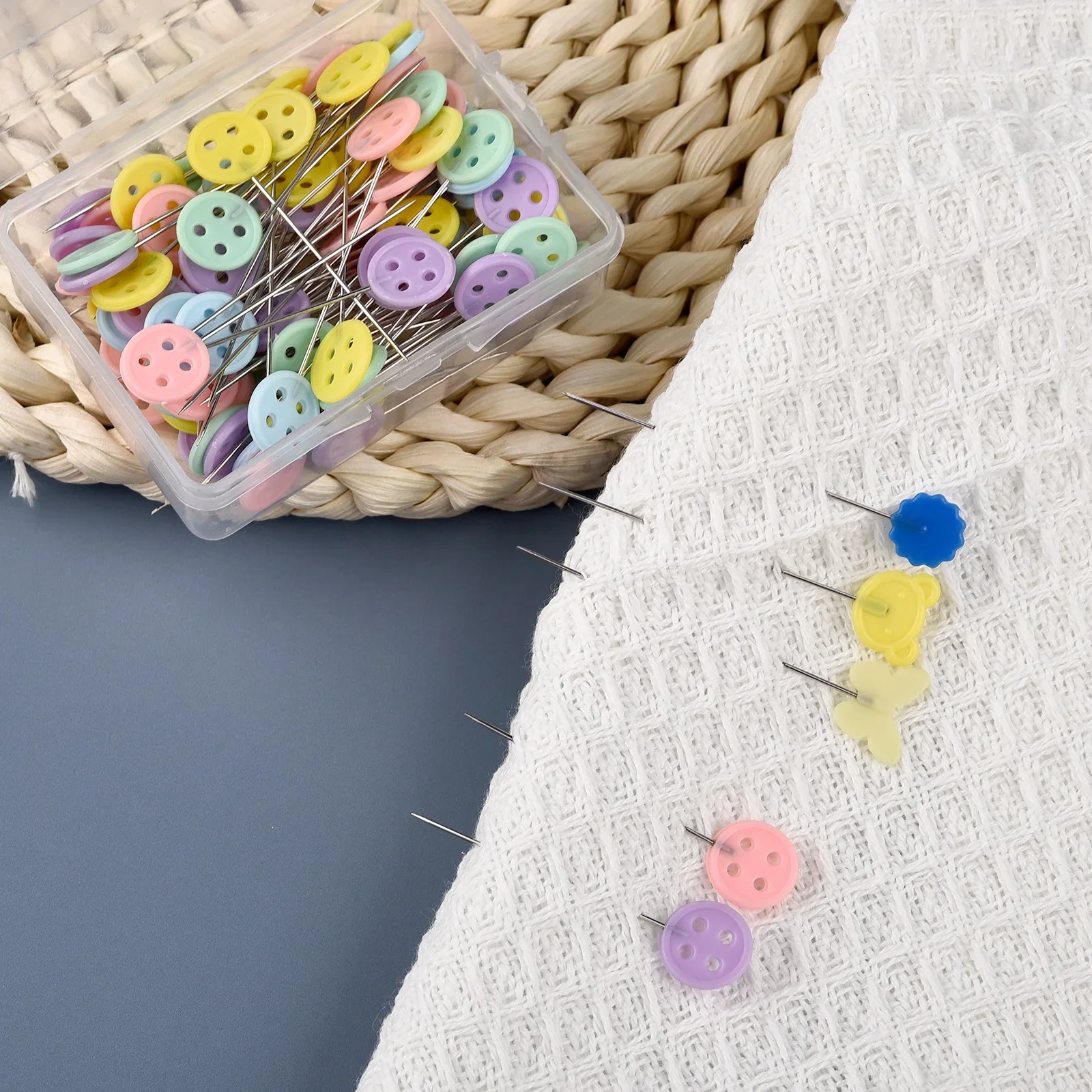 ใหม่ตัดเย็บเสื้อผ้า Pins เย็บปักถักร้อย Patchwork เครื่องมือคงที่ Pin ปุ่ม Pin Patchwork Pin สําหรับเย็บตําแหน่งและ DIY 50 pcs/100 pcs