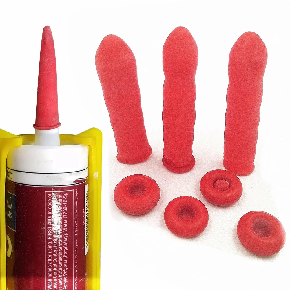 12-20pcs Silicone Tube Nozzle Cap Replacement Tips Caulk With Red Nozzle Cartridge Spare Silicone Sealant Home Construction Tool