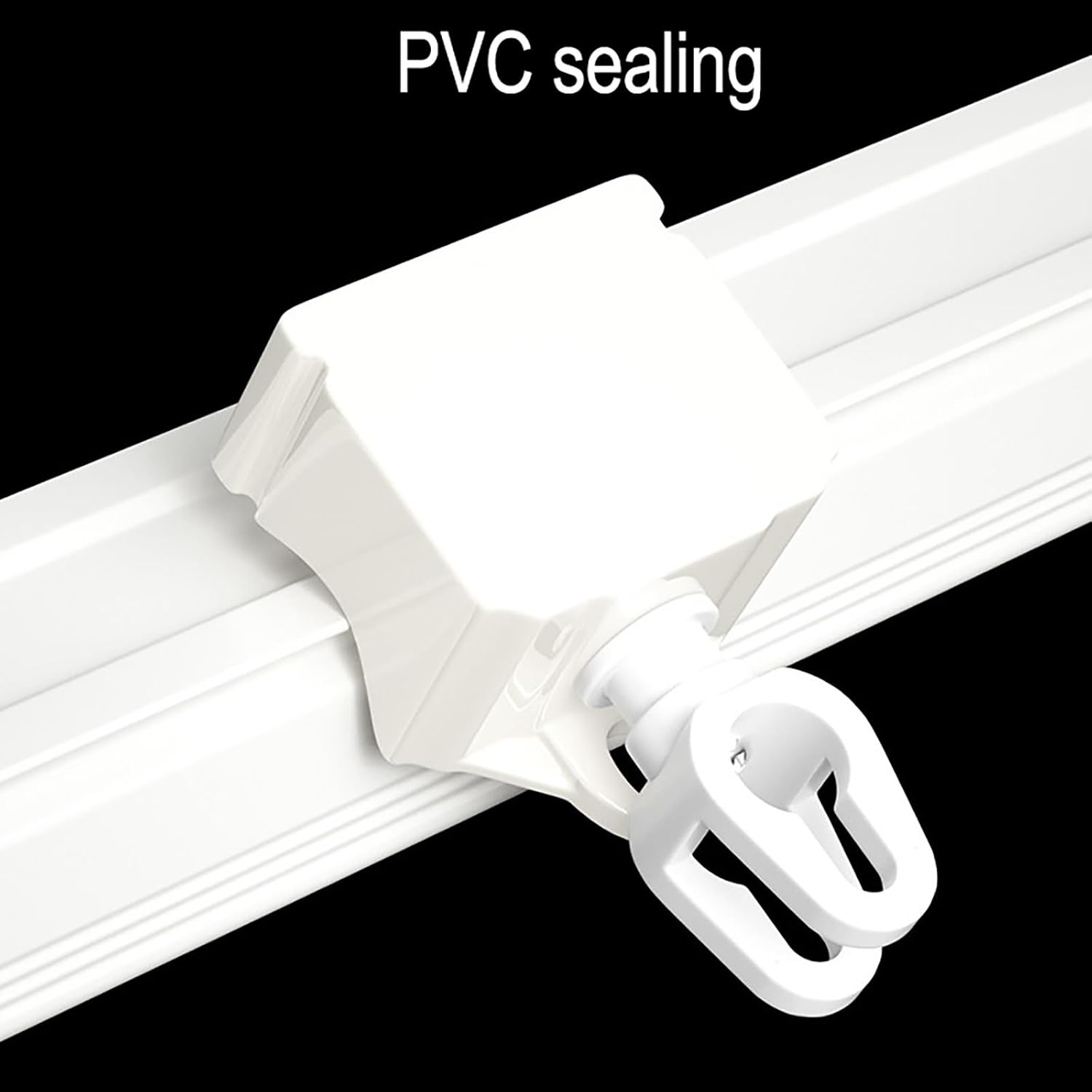 Aluminio resistente para montaje en pared/techo para bloqueo de luz, barra de cortina ondulada para oficina, sala de estar, dor