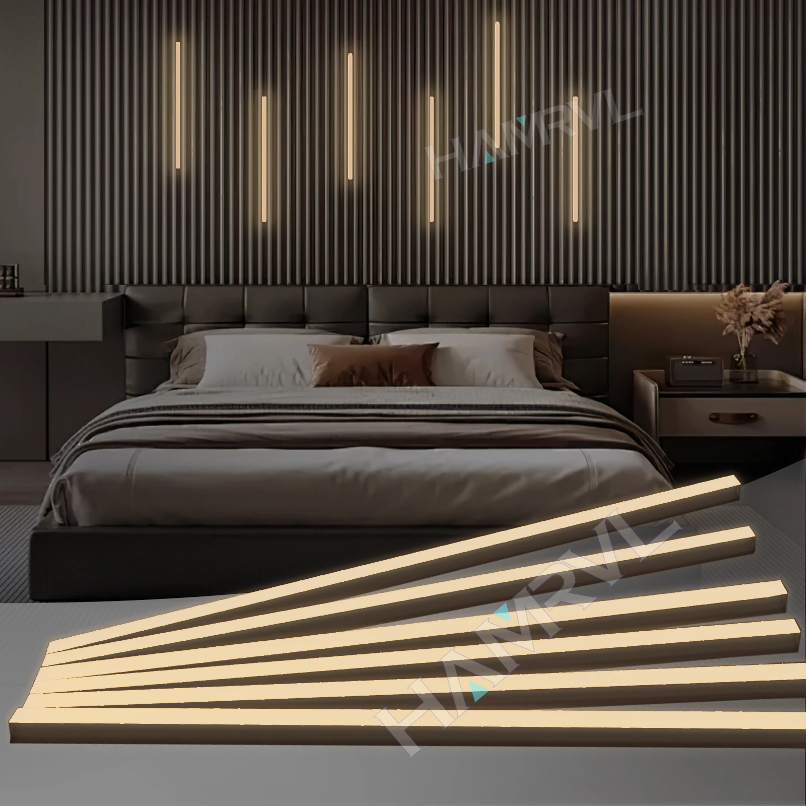 LED Light Kit Touch Dimming Aluminum Strip Lamp 6000K4000K3000K for Wood Slat Wall Panel Paste Stair Home Decor Cabinet Wardrobe