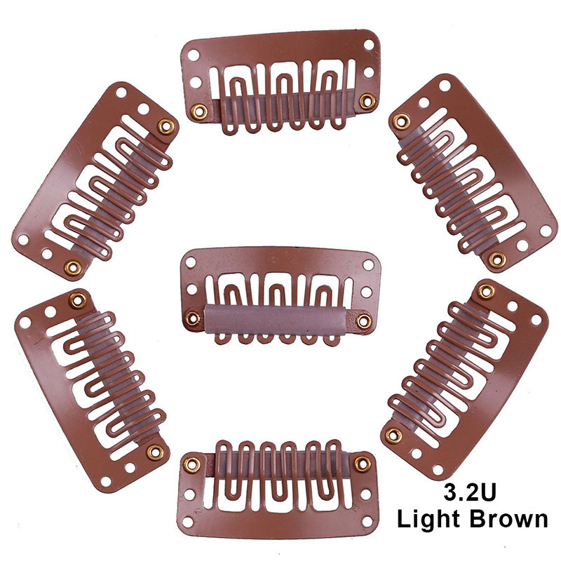 20/50 pièces/lot U forme perruques pince dans l'extension de cheveux perruque Clips pour cheveux humains frange Snap pinces à cheveux pour Extensions peigne en métal