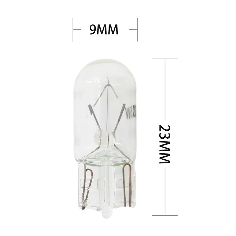 10 pçs t10 w5w 501 194 lâmpada halógena lâmpada de sinal claro vidro 12v 5w branco quente w2.1x9.5d único filamento lâmpada do carro luz automática