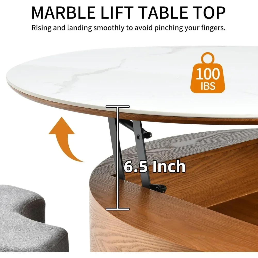 Conjunto de mesa de centro minimalista da moda com 3 bancos de armazenamento