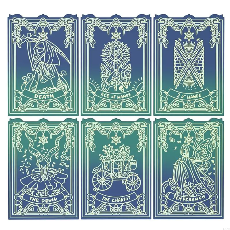 LXAD Diy Kristal Epoksi Taluo Kartu Cetakan untuk Pengecoran Resin 6 Lembar/24 Lembar Cetakan Silikon untuk DIY Taluo Permainan