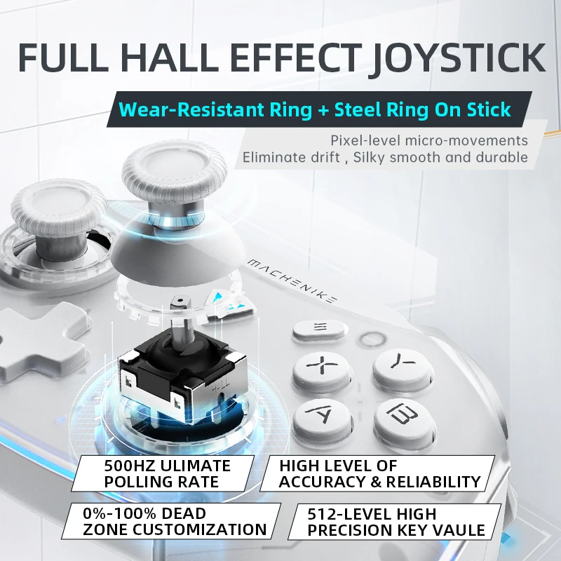 Manette de jeu sans fil Machenike G5 Pro , déclencheur Hall et manette, boutons Mecha-Tactile, manette de jeu pour Switch PC, Android, IOS