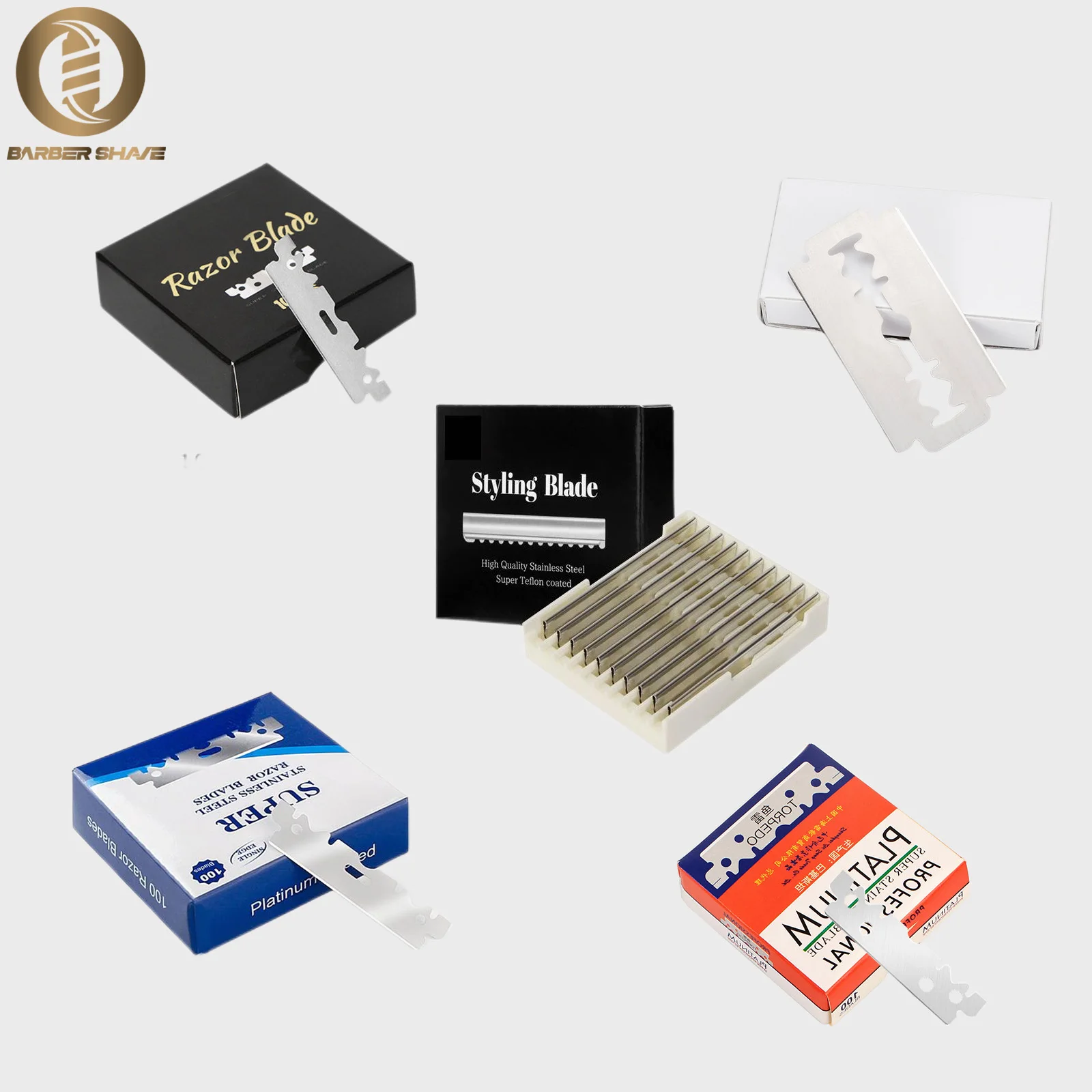 10/100 Lama di rasoio Lama di rasoio in acciaio inossidabile Accessori per rasoio da uomo Rasoio manuale Strumenti per rasoio con lama a doppia faccia