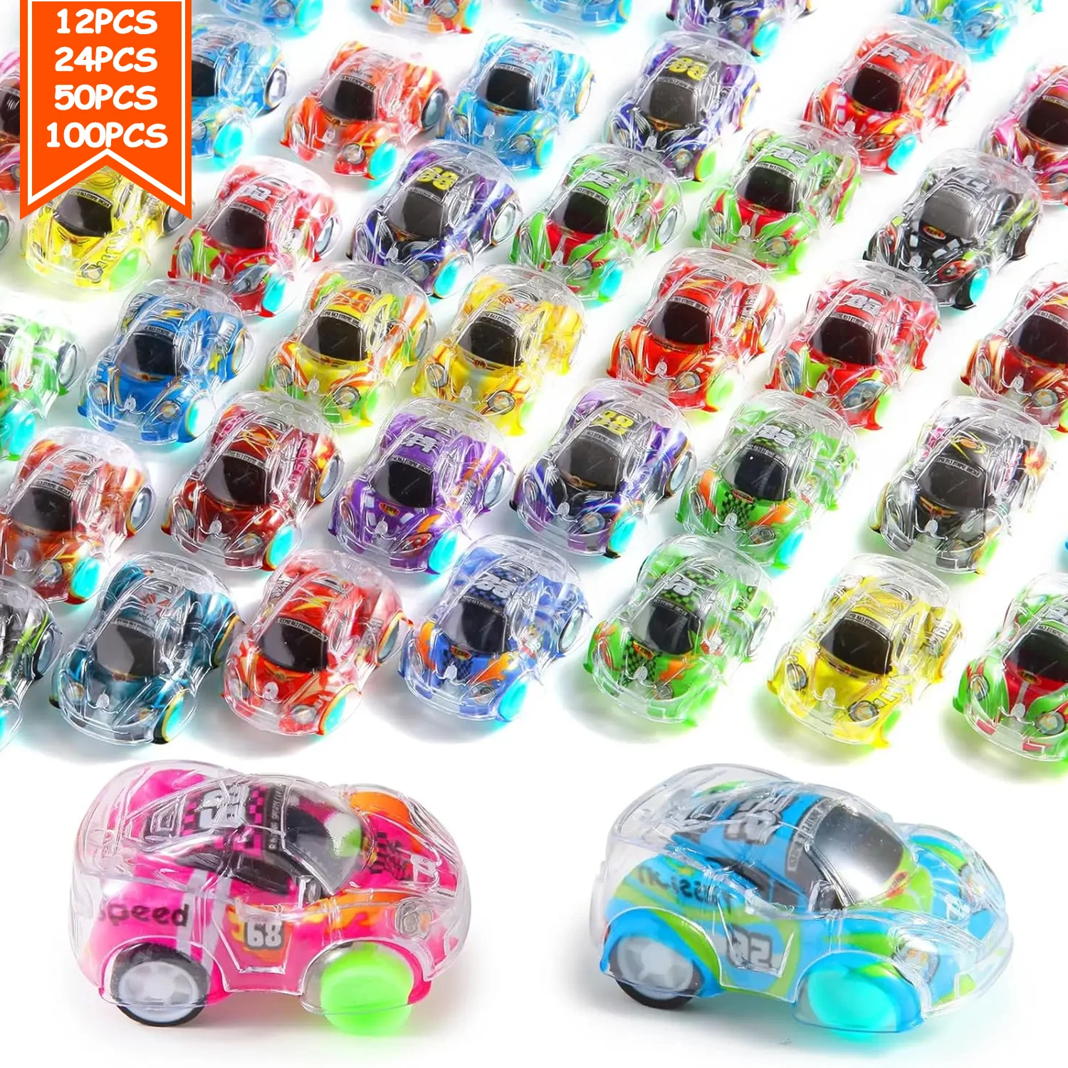 Juego de Mini coches extraíbles para niños y niñas, vehículos de carreras para tirar hacia atrás, rellenos de piñata, rellenos de bolsas de regalos, 12/100 Uds.