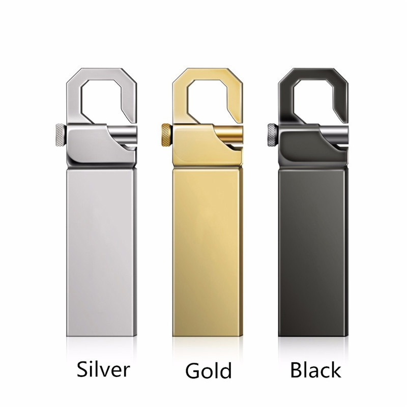 Metal USB Flash Drive, Memory Stick, Disco U, USB 2.0, 32GB, 64GB, 128GB, 256GB, 512GB, Hot, Prata, Ouro