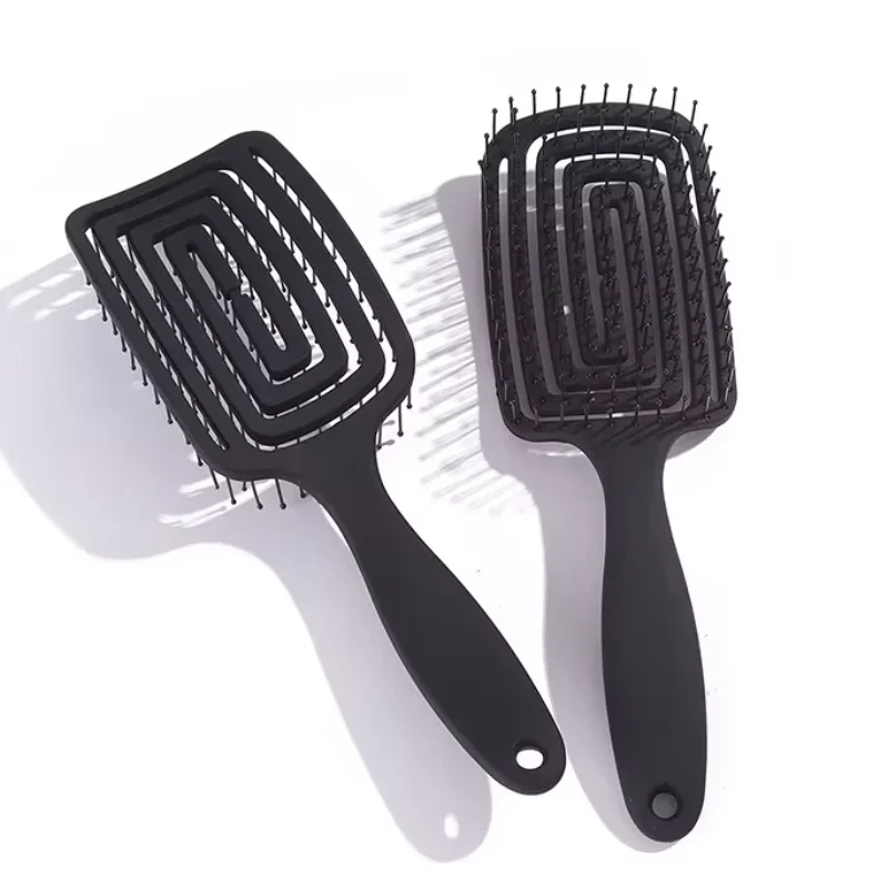 Peine cuadrado hueco para masaje del cuero cabelludo, cepillos para el cabello, antiestático, húmedo, seco, rizado, desenredante, cepillo de nailon especial para pelucas de cabello Real
