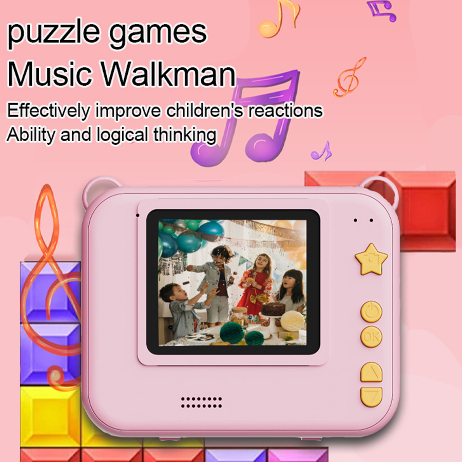 Cyfrowy aparat fotograficzny dla dzieci Natychmiastowy nadruk zdjęć Rejestrator wideo HD 1080P Mini drukarka termiczna Edukacyjne prezenty urodzinowe