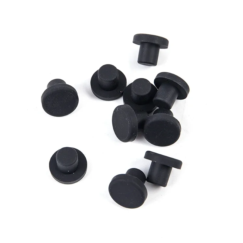 Tappi in silicone solido nero da 2 mm-14 mm Tappi per fori in gomma per uso alimentare Tappi per sigillare la polvere