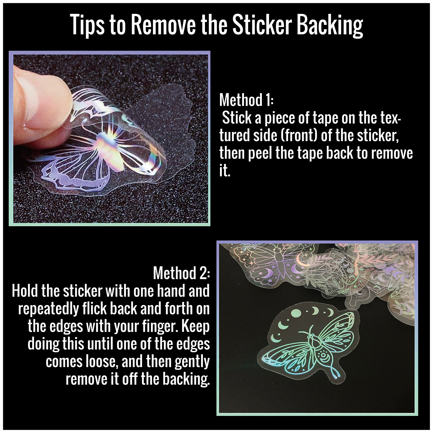 40pcs Holographic Glitter Stickers PET Transparent Shiny Waterproof Decorative Decals For Water Bottles Scrapbooking Laptop