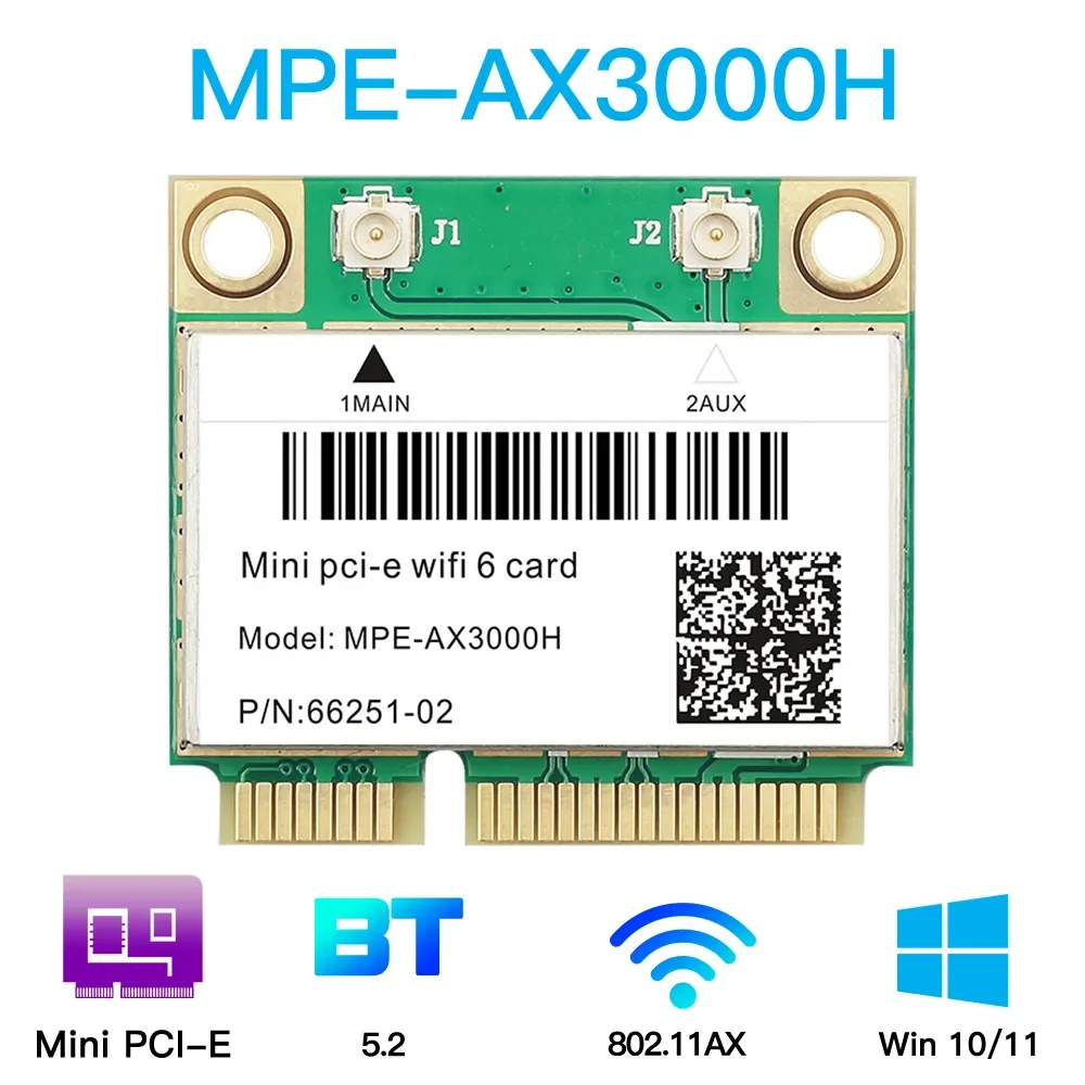 2974 Мбит/с Wi-Fi 6 AX200 двухдиапазонная беспроводная полумини-карта PCI-E сетевая Wi-Fi Bluetooth 5,2 802.11ax/ac 2,4 ГГц/5 ГГц адаптер MU-MIMO