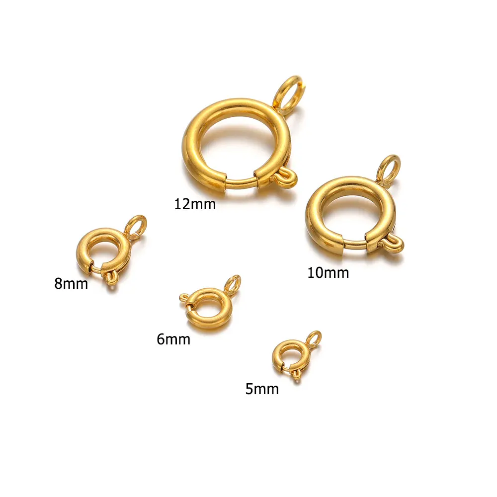 10 Chiếc Vòng Tròn Mùa Xuân Buttonr Thép Không Gỉ Móc Cài Móc Cấp Kết Nối Cho Dây Làm Móc Cài Trang Sức Làm Phụ Kiện