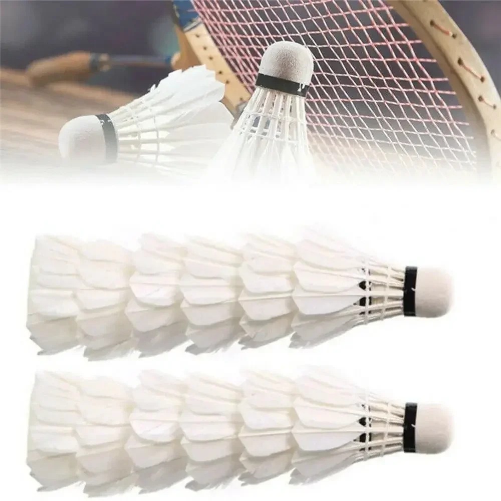 Babadores de badminton profissional branco de alta velocidade pena de pato bola de badminton para treinamento de jogo esporte prática juventude
