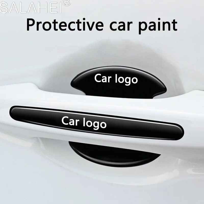 4/8pcs Car Door Handle Bowl Scratch Protective Stickers Toyota Prius Corolla Rav4 Yaris Verso Camry Hilux Auris Accessories