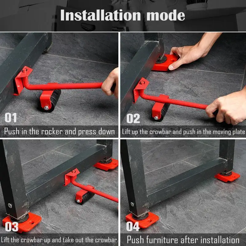 Di Chuyển Dụng Cụ Đồ Nội Thất Nâng Lao Động Tiết Kiệm Nặng Đồ Gia Dụng Mover Trượt 360 ° Quay Bánh Xe Pads150kg Dung Lượng