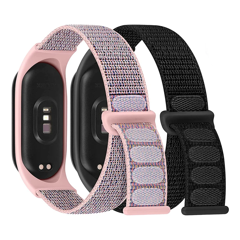 สายรัดไนลอนสำหรับ Xiaomi Mi band 7 4 3 5 6สายรัดข้อมือกีฬา Correa ระบายอากาศสายทดแทนสำหรับ miband 6 8
