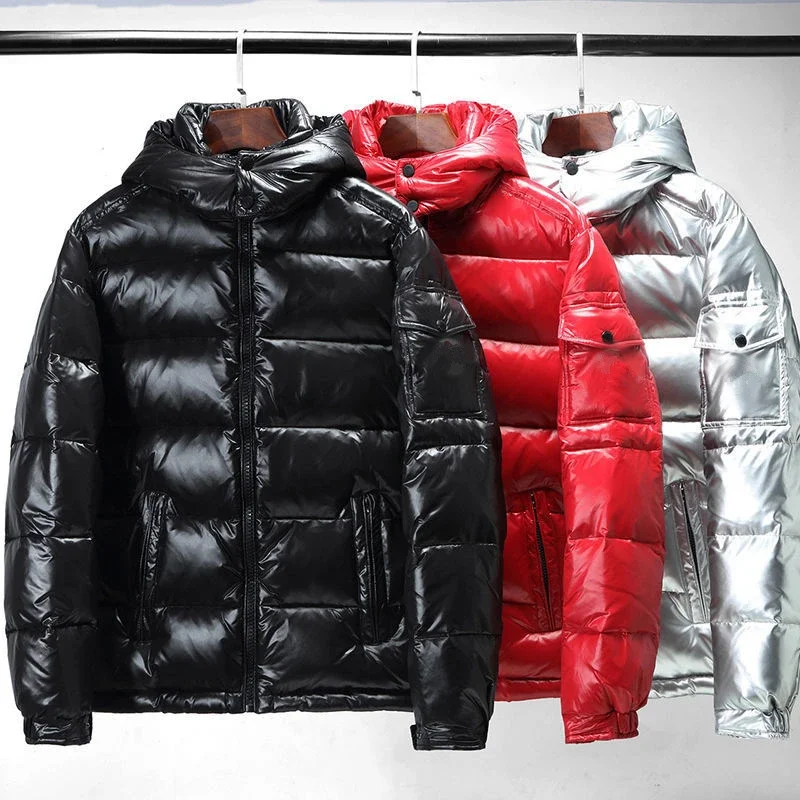 Chaquetas cortas de invierno con capucha para hombre y mujer, cárdigan de manga larga grueso que mantiene el calor y el frío, chaqueta nueva brillante