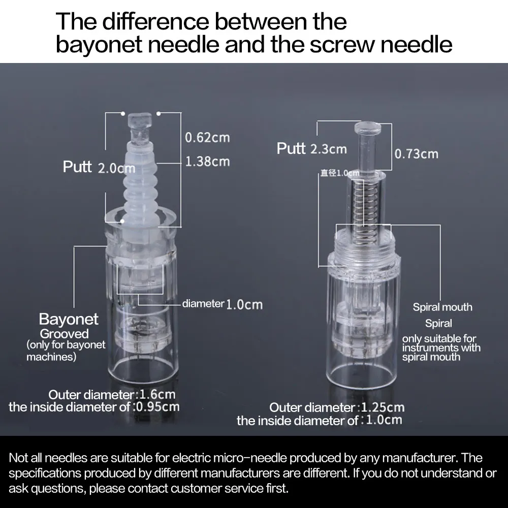 Screw Microneedling Cartridge DermaPen 10pcs Professional Dermapen Mesotherapy Needle MTS Microneedle Drag Nano Cartridge Bbglow