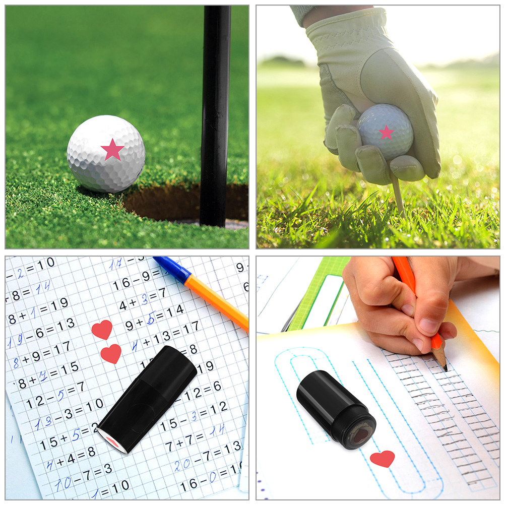 2 pçs esportes bola de golfe carimbo marcador bola de golfe stamper ferramenta de marcação de bola de golfe multi-uso marcador forma de coração marca carimbo