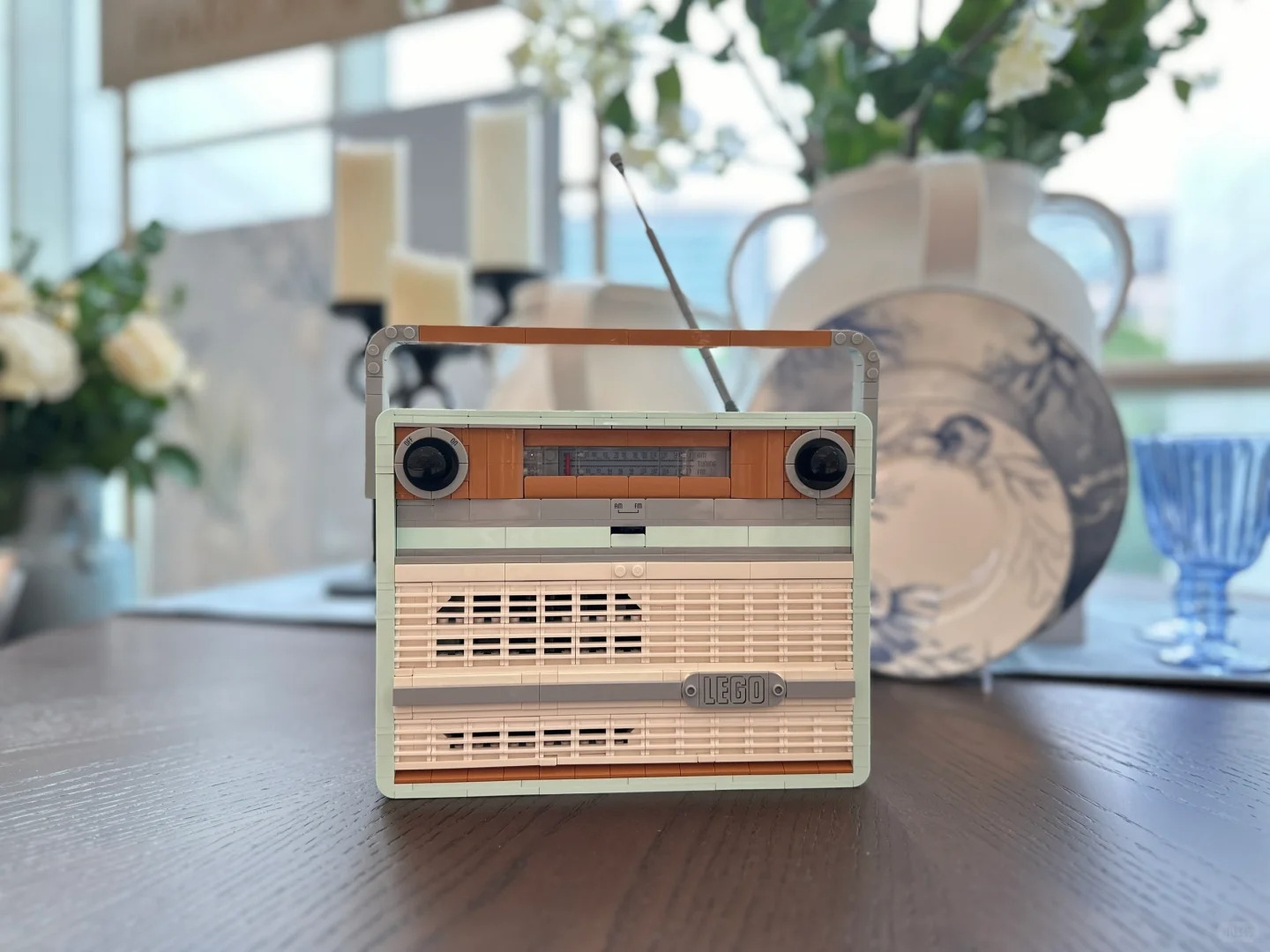 Creative ไอคอน series retro วิทยุรุ่นบล็อกอาคาร 1970s ทรานซิสเตอร์วิทยุนักดนตรีตกแต่งบ้านเด็กอาคาร blo