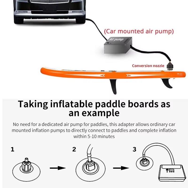 Opblaasbare boot SUP-pompadapter Luchtpompconverter voor opblaasbare kajak Roeiboot Stand Up Paddle Board Luchtventieladapter