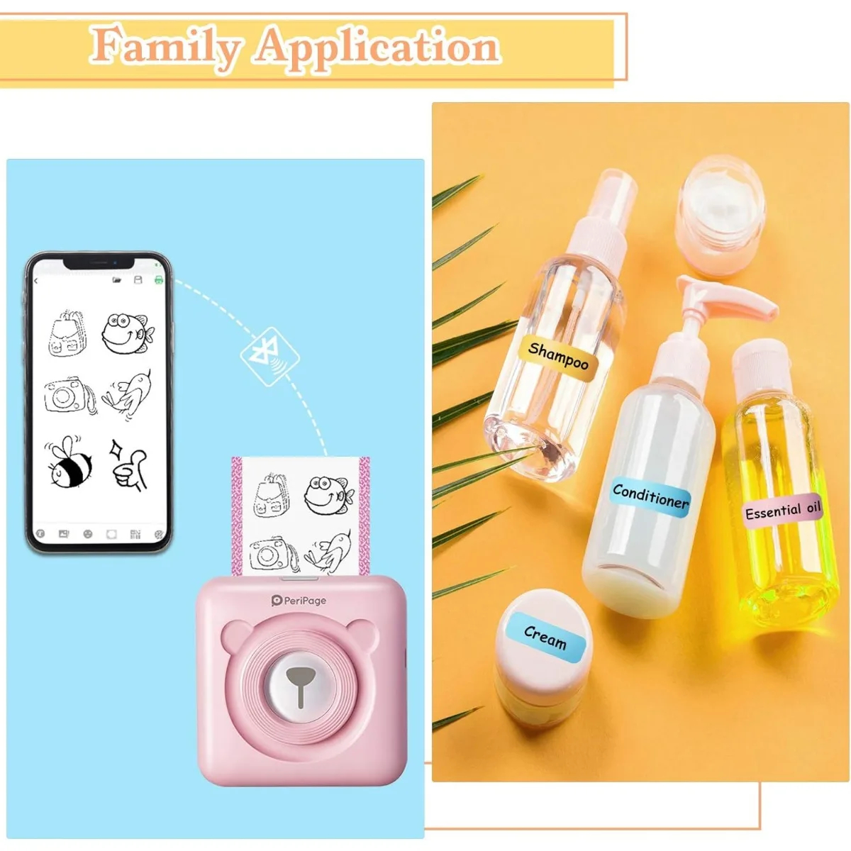 Mini rouleau de papier d'impression coloré pour imprimante thermique, autocollant imprimable auto-adhésif, portable, 57mm