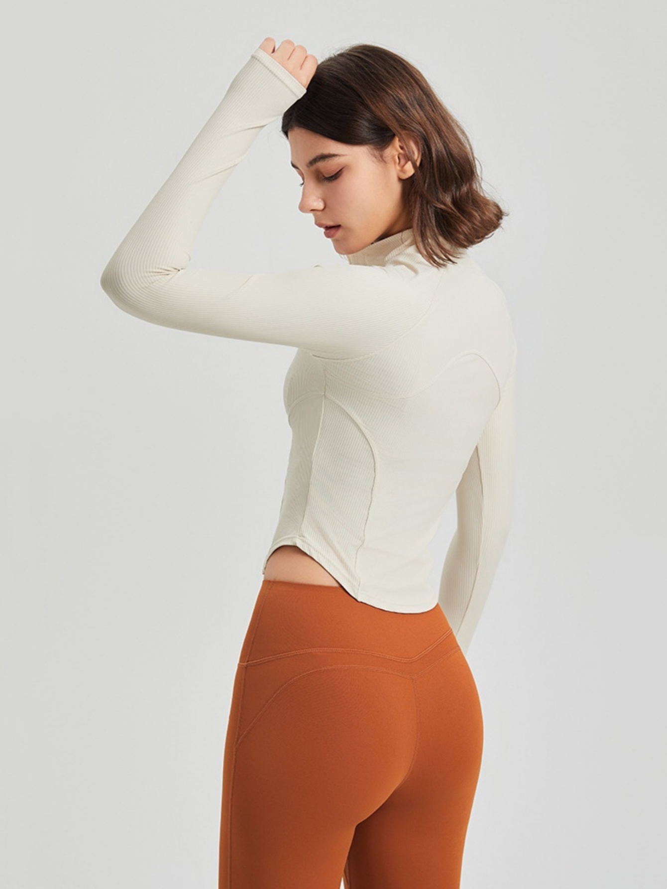 Yogakleding, herfst- en wintersporttops voor dames, slim fit rits, casual jassen met lange mouwen, hardloop- en fitnesskleding
