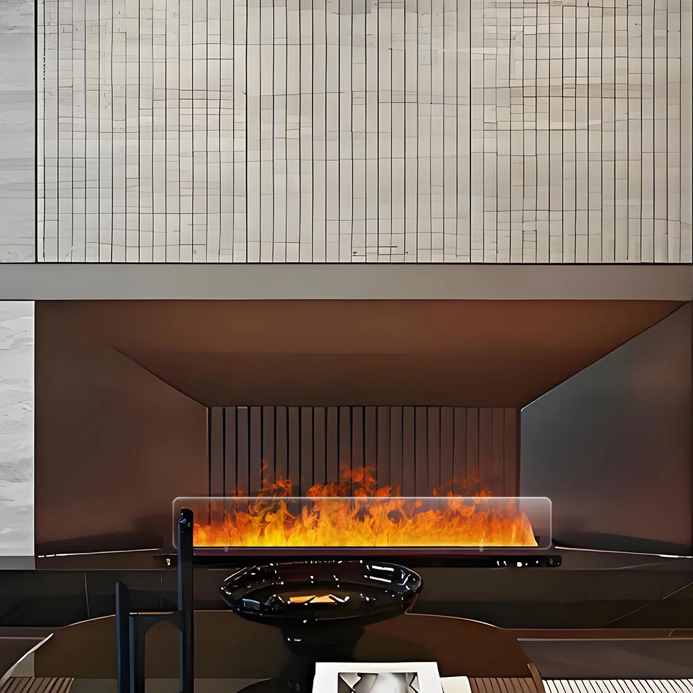 Fernsteuerbarer Dampfwasser-Kamin mit Innensimulation und künstlichem Feuer, Luftbefeuchter,TV-Dekoration,moderner elektrischer Zerstäubungskamin mit eingebautem 3D-LED,intelligente,moderne Technologie für Ihr Zuhause.