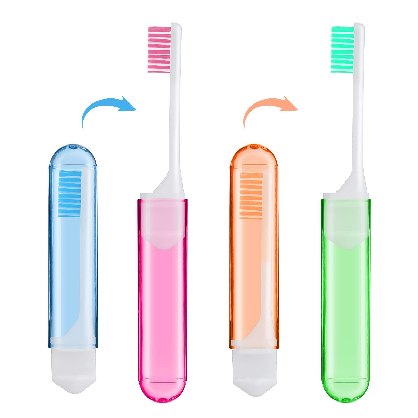 Cepillo de dientes plegable portátil de viaje, cepillo de dientes de cerdas súper suaves, plegable, para viajes, Camping, senderismo, al aire libre, fácil de llevar