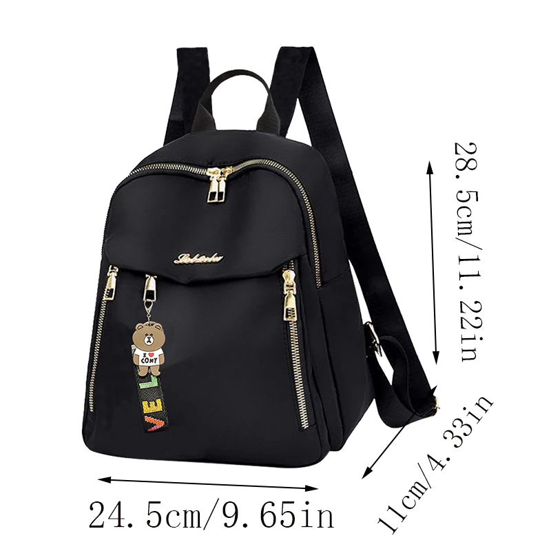 Mochila de mujer de gran capacidad, confeccionada en tejido duradero, con cierre de cremallera, adecuada para viajes, fiestas y compras.