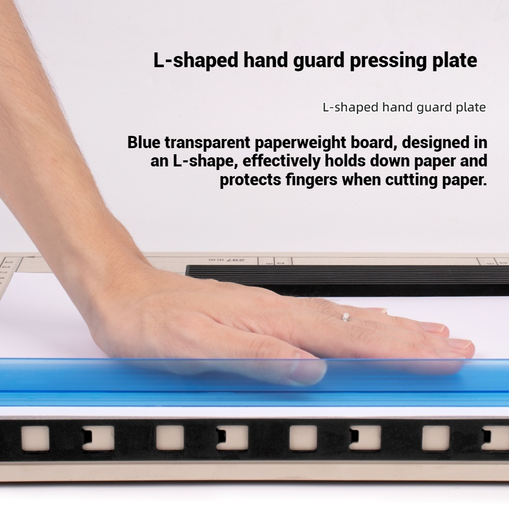 B7-A4 Paper Cutter with Safety Protection and Detachable Blade Pressure Strip, Lightweight Manual Small Office Paper Cutter