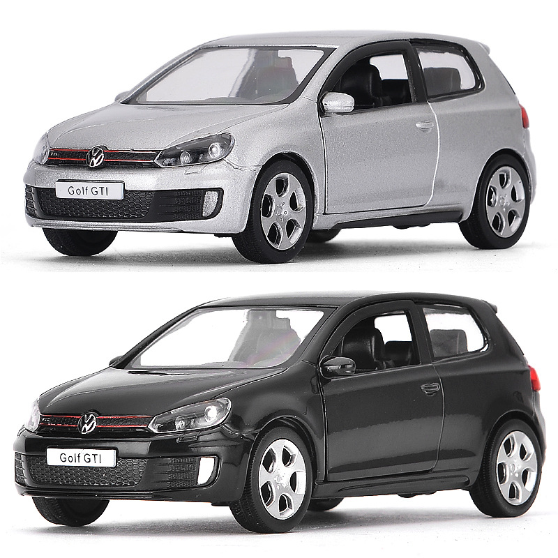 Coche VW Golf 6 de aleación a escala 1:36, modelo de juguete fundido a presión, puertas de cuerpo de Metal de alta simulación, vehículos abiertos hacia atrás para regalos de niños