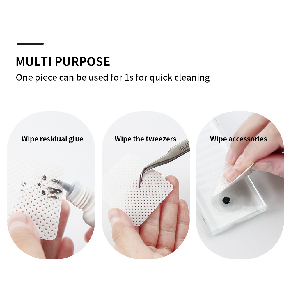 Removedor de pegamento de 200 piezas, toallita de algodón, bloque de limpieza de botellas, bandeja adhesiva y pinzas, herramientas de maquillaje