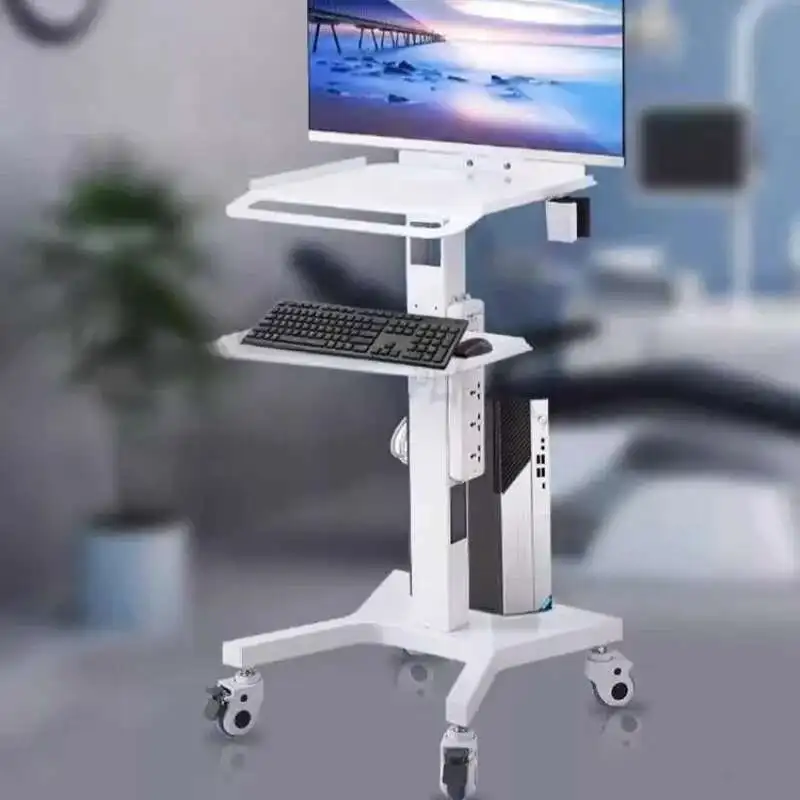 Carrinho de remoção portátil branco de 3 folhas, carrinho de ferramentas de laboratório dentário médico, mesa auxiliar, móveis de salão de beleza
