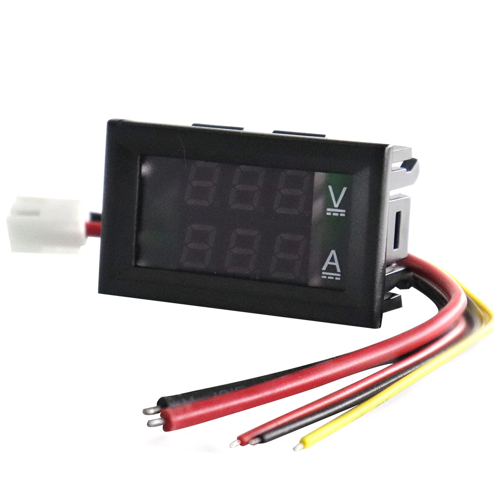 Chất Lượng Cao DC 100V 10A Khuếch Xanh Dương + Đỏ LED Amp Kép Kỹ Thuật Số Đồng Hồ Volt Kế Đo