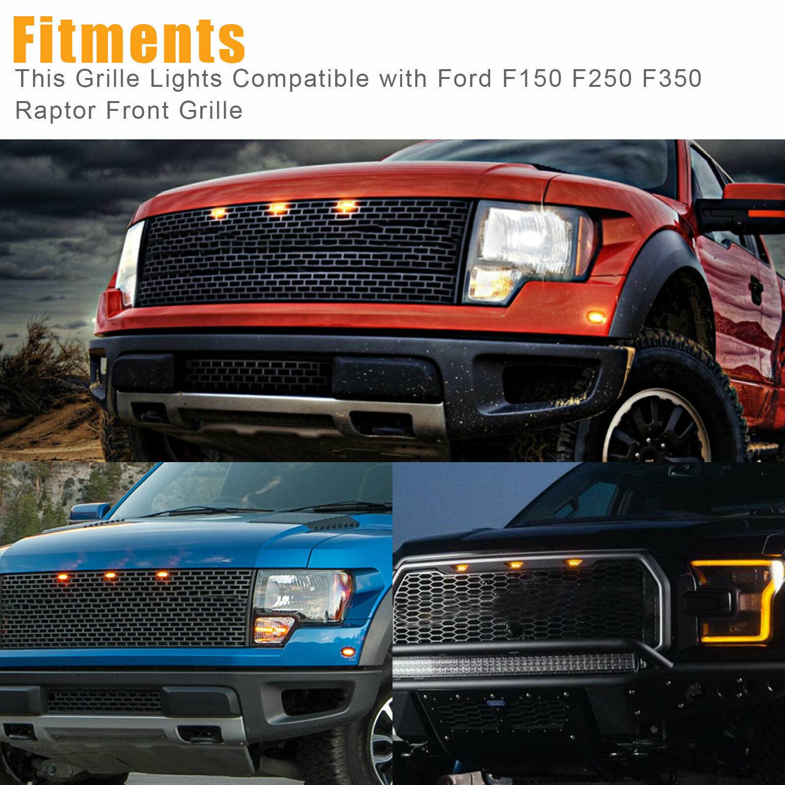 フォードF-150ラプター、モーションレンズウォーバーランプ用のLEDフロントグリルランニングライト、3x