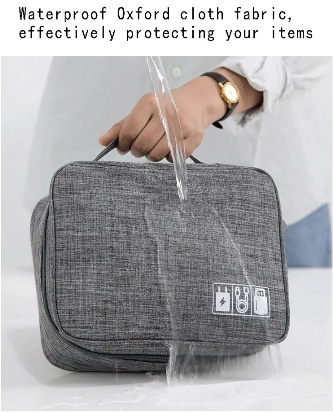 Borsa di archiviazione digitale portatile Spina per caricabatterie linea USB Custodia per organizer per cavi impermeabile Confezione di accessori per dispositivi elettronici da viaggio