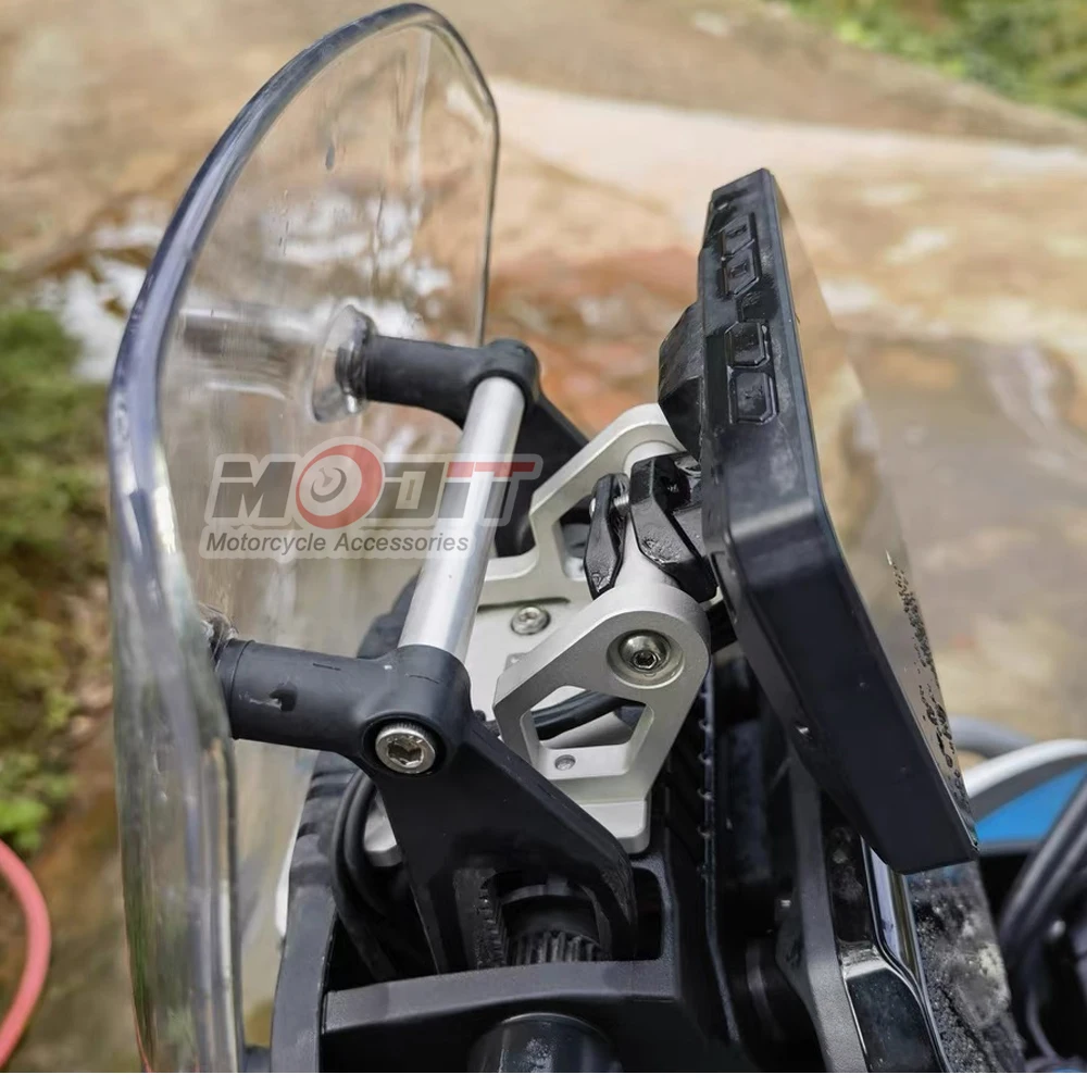 Para CFMOTO 450MT 450 MT 2024 2025 accesorios de motocicleta CNC aluminio GPS soporte de teléfono soporte de navegación nuevo soporte de extensión