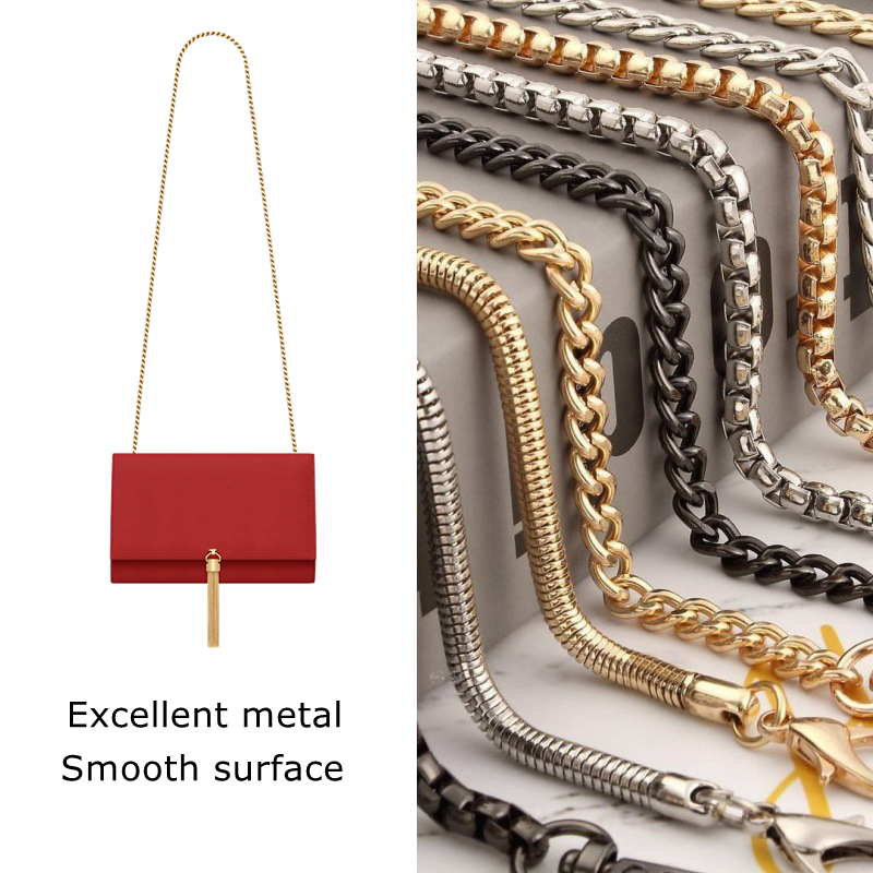 100/120 см металлическая алюминиевая цепочка для сумки, запасные части, аксессуары для рук, женская сумка на плечо, сделай сам, съемные ремни ручной работы